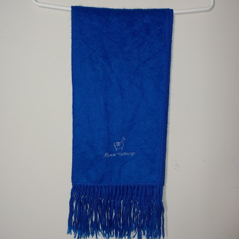Alpaca Camargo Alpaca Blend Fringed Scarf Royal Blue OS
